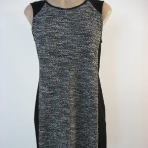 EILEEN FISHER Black Tweedy Ponte Stretch Dress S